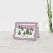 Pink Rose Enchanted Forest Holiday Letter Card カード (正面)