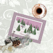 Pink Rose Enchanted Forest Holiday Letter Card カード