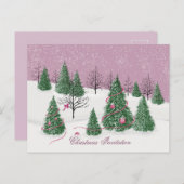 Pink Rose Enchanted Forest Holiday Letter Card ポストカード (正面/裏面)