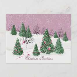 Pink Rose Enchanted Forest Holiday Letter Card ポストカード