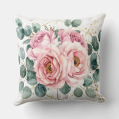 Pink Rose & Eucalyptus Pillow クッション (裏面)