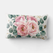 Pink Rose & Eucalyptus Pillow ランバークッション (裏面)