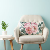 Pink Rose & Eucalyptus Pillow ランバークッション (椅子)
