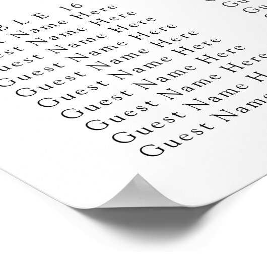 Pink Rose Floral Eucalyptus Wedding Seating Chart ポスター (角)