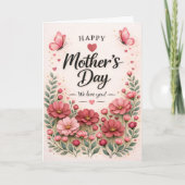 Pink Rose Floral Mother’s Day Card カード (正面)