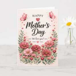 Pink Rose Floral Mother’s Day Card カード