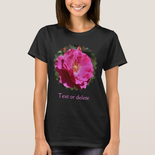 Pink Rose Floral Personalized Tシャツ (正面)
