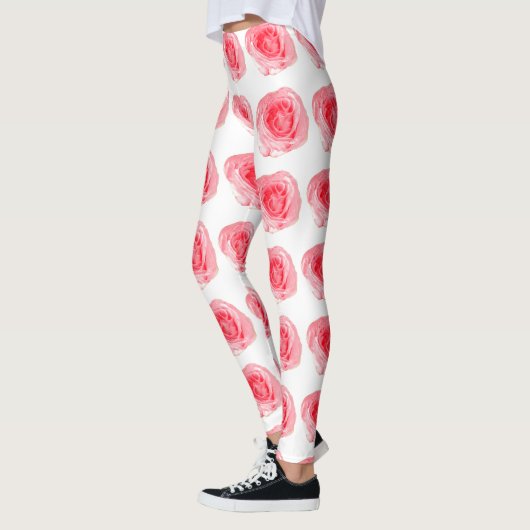 Pink Rose Flower レギンス (左)