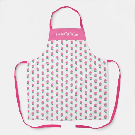 Pink Rose Flower Apron エプロン (正面)