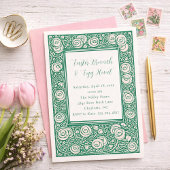 Pink Rose Flower Easter Brunch Invitation 招待状