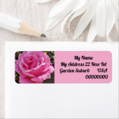 Pink Rose Flower Floral Return Address Labels ラベル (インサイチュ)
