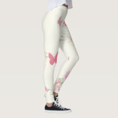 Pink, Rose Flowers and Butterflies レギンス (右)