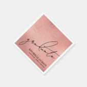 Pink Rose Gold Graduation スタンダードカクテルナプキン (角)