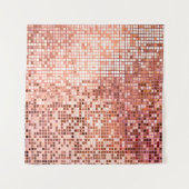 Pink rose gold square mosaic tiles for texture bac タペストリー (正面)