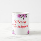 Pink Rose Heart Floral Decorative Pillow コーヒーマグカップ (中央)