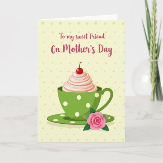 Pink Rose Mothers Day Friend Card カード (正面)