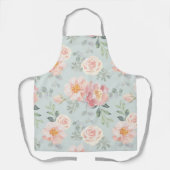 Pink Rose Pastel Garden Pattern エプロン (正面)