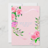 Pink Rose Ribbon 50th  Birthday Invitation 招待状 (裏面)