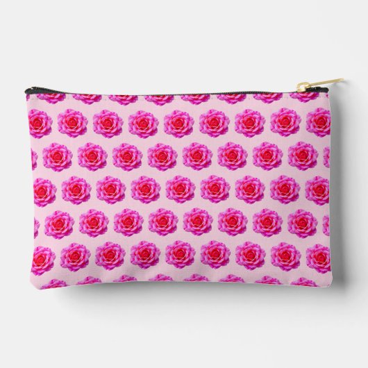 Pink Rose Seamless Pattern Pouch アクセサリーポーチ (裏面)