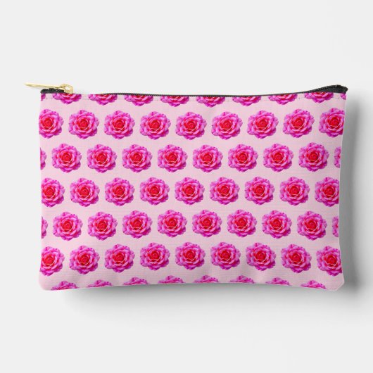 Pink Rose Seamless Pattern Pouch アクセサリーポーチ (正面)