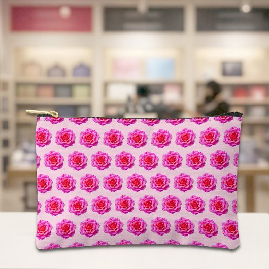 Pink Rose Seamless Pattern Pouch アクセサリーポーチ