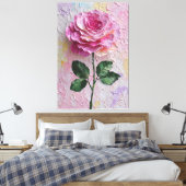 Pink Rose Texture Abstract Wall Art キャンバスプリント (インサイチュ (寝室))