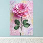 Pink Rose Texture Abstract Wall Art キャンバスプリント (インサイチュ (ウッドフロア))