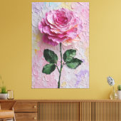 Pink Rose Texture Abstract Wall Art キャンバスプリント (インサイチュ (リビング))