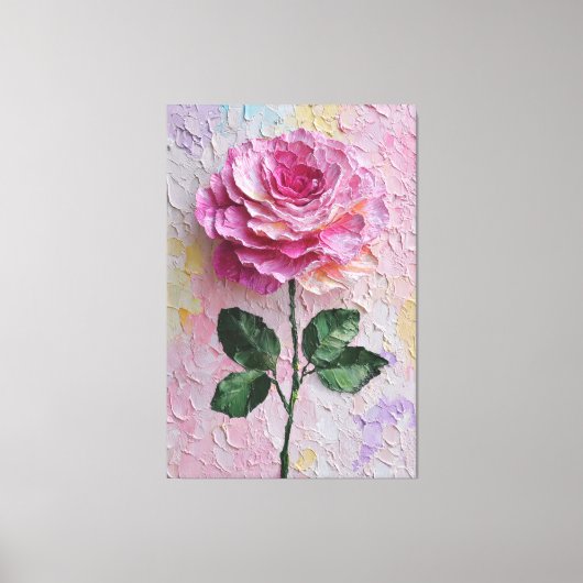Pink Rose Texture Abstract Wall Art キャンバスプリント (正面)