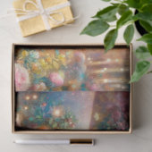 Pink Rose Whimsy Unicorn And Girl Decoupage 薄葉紙 (ギフト)