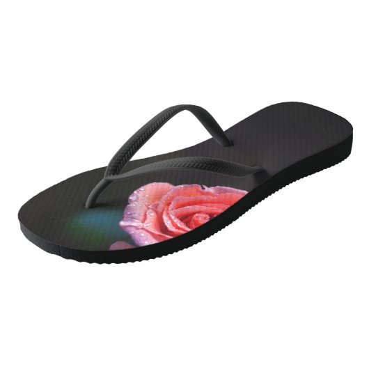 Pink Rose with Dew ビーチサンダル (アングル)