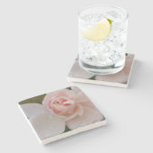 Pink Rose with Raindrops ストーンコースター (横)