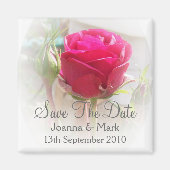 Pink Rosebud Save The Date Magnet マグネット (正面)