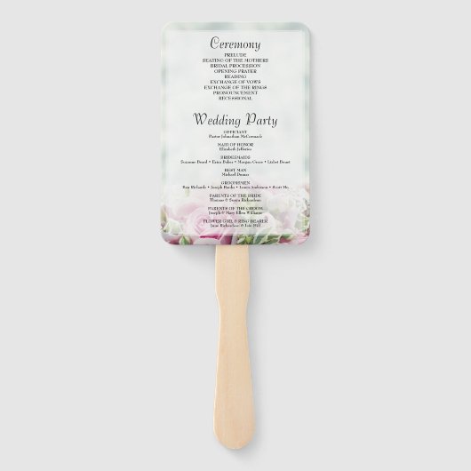 Pink Rosesの結婚Fans with Program ハンドファン (裏面)