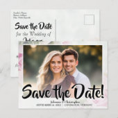 Pink Rosesエレガント Photo Save the Date 結婚's ポストカード (正面/裏面)