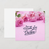 Pink rosesサンキューカードfor Doctor (正面/裏面)