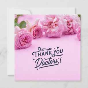 Pink rosesサンキューカードfor Doctor