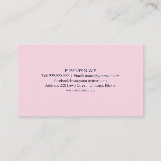 Pink Rosesフローラ 名刺 (裏面)