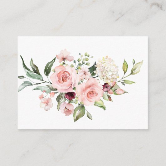 Pink RosesブライダルシャワーレジストリとQRコード エンクロージャーカード (裏面)