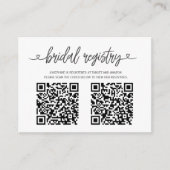 Pink RosesブライダルシャワーレジストリとQRコード エンクロージャーカード (正面)