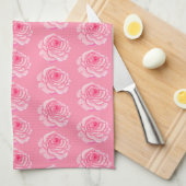 Pink roses キッチンタオル (四つ折り)
