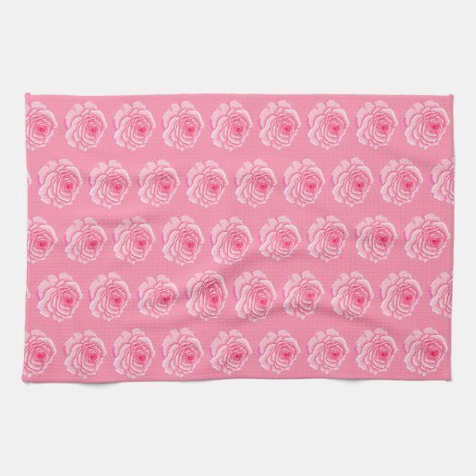 Pink roses キッチンタオル (横)