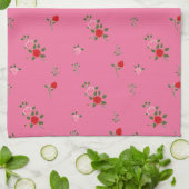 Pink roses キッチンタオル (折り畳み)