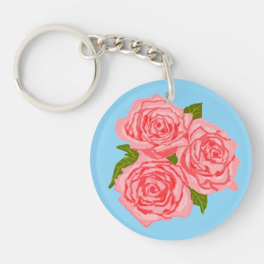 Pink roses キーホルダー (正面)