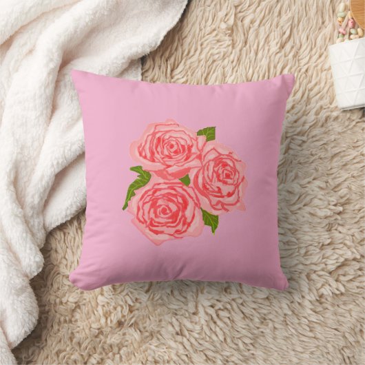 Pink roses クッション (ブランケット)