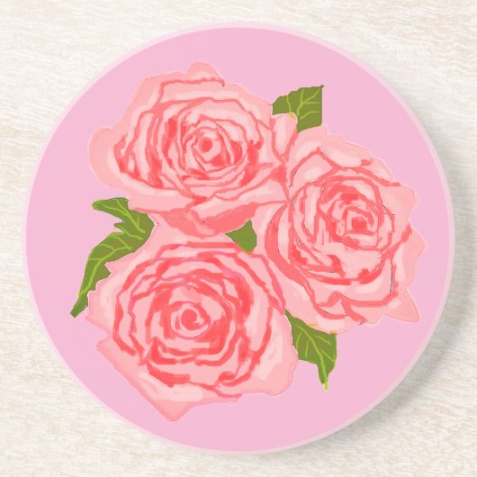 Pink roses コースター (正面)