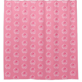 Pink roses シャワーカーテン