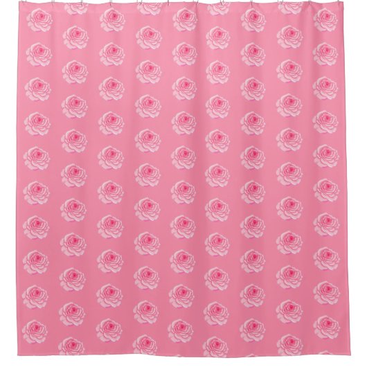 Pink roses シャワーカーテン (正面)