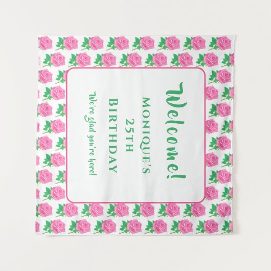 Pink Roses タペストリー (正面(横))