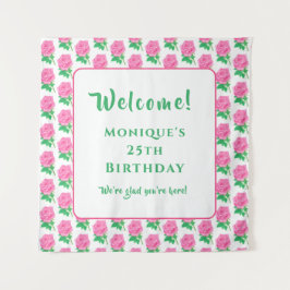 Pink Roses タペストリー